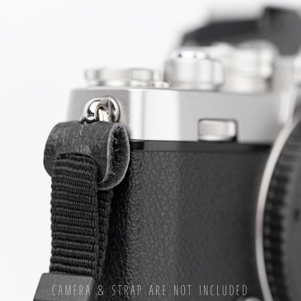 Camera Strap Stainless Split Triangle Rings With Cowhide Leather Protection Pads