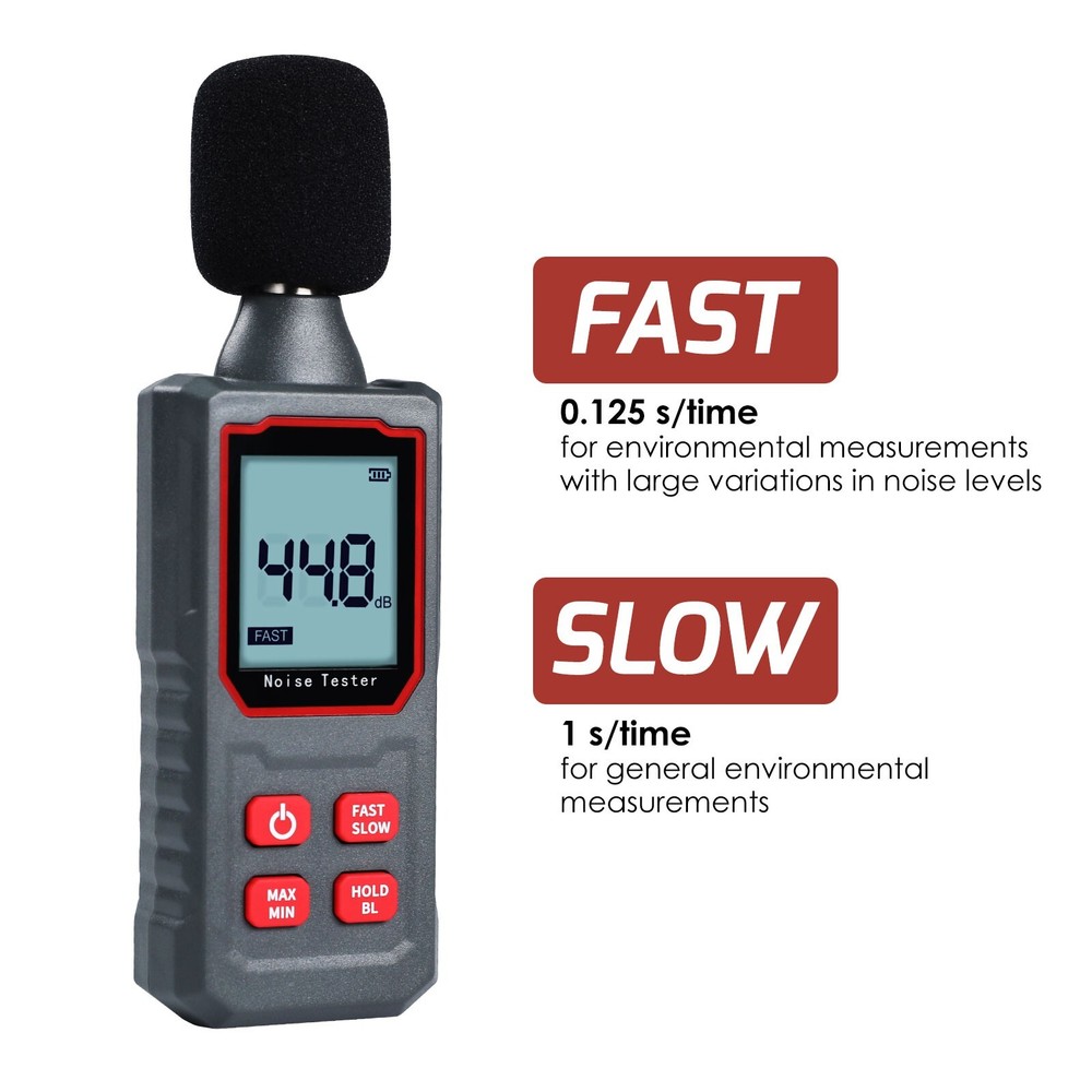 Portable Handheld Sound Level Meter 30-130dB with Capacitive Microphone Sensor