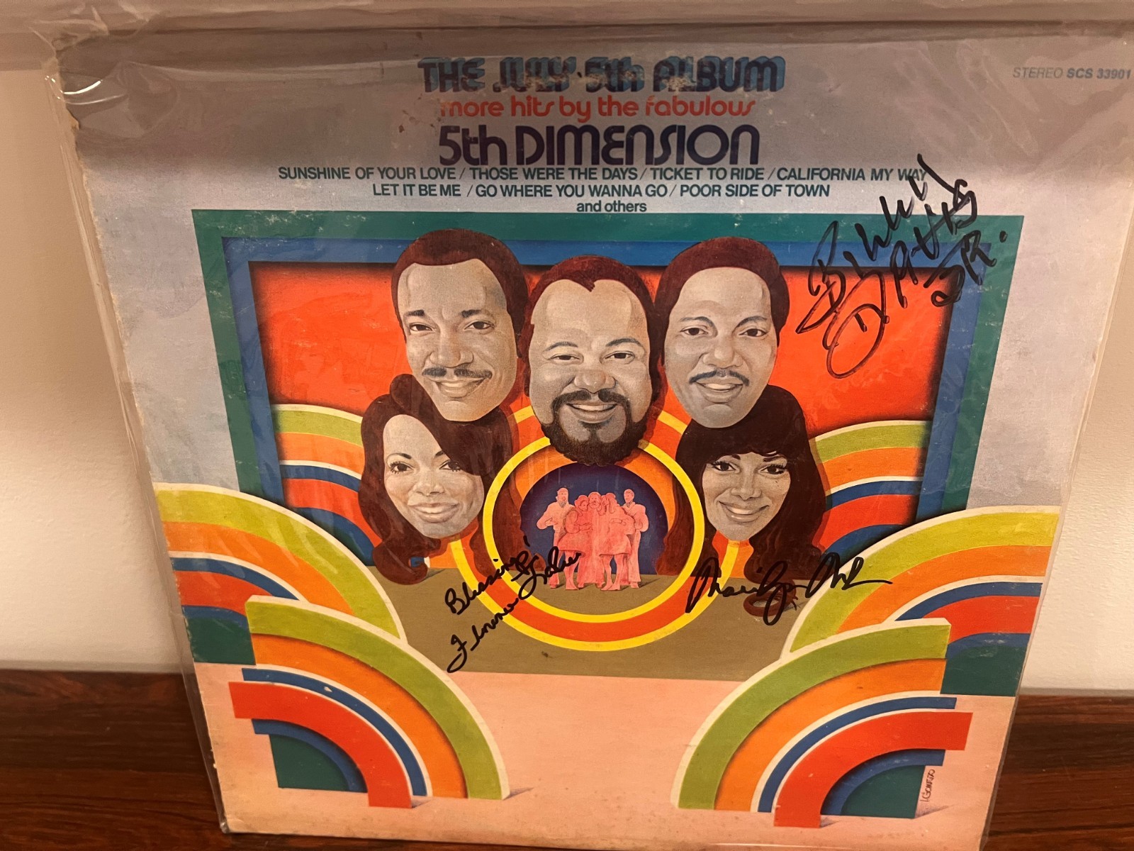 5th Dimension Signed Album - Davis, McCoo, Larue + JSA COA