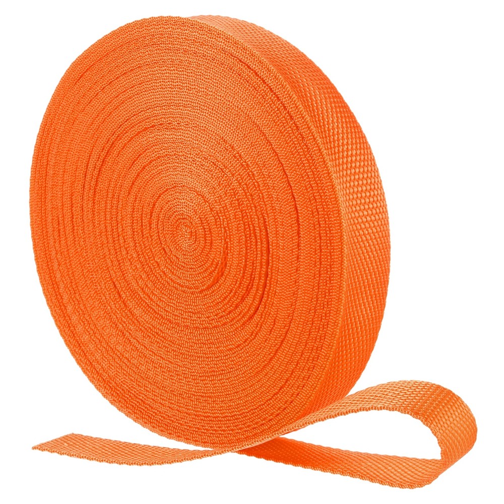 Nylon Webbing Strap, 22 Yards x 1" Polypropylene Flat Webbing Strap (Orange)