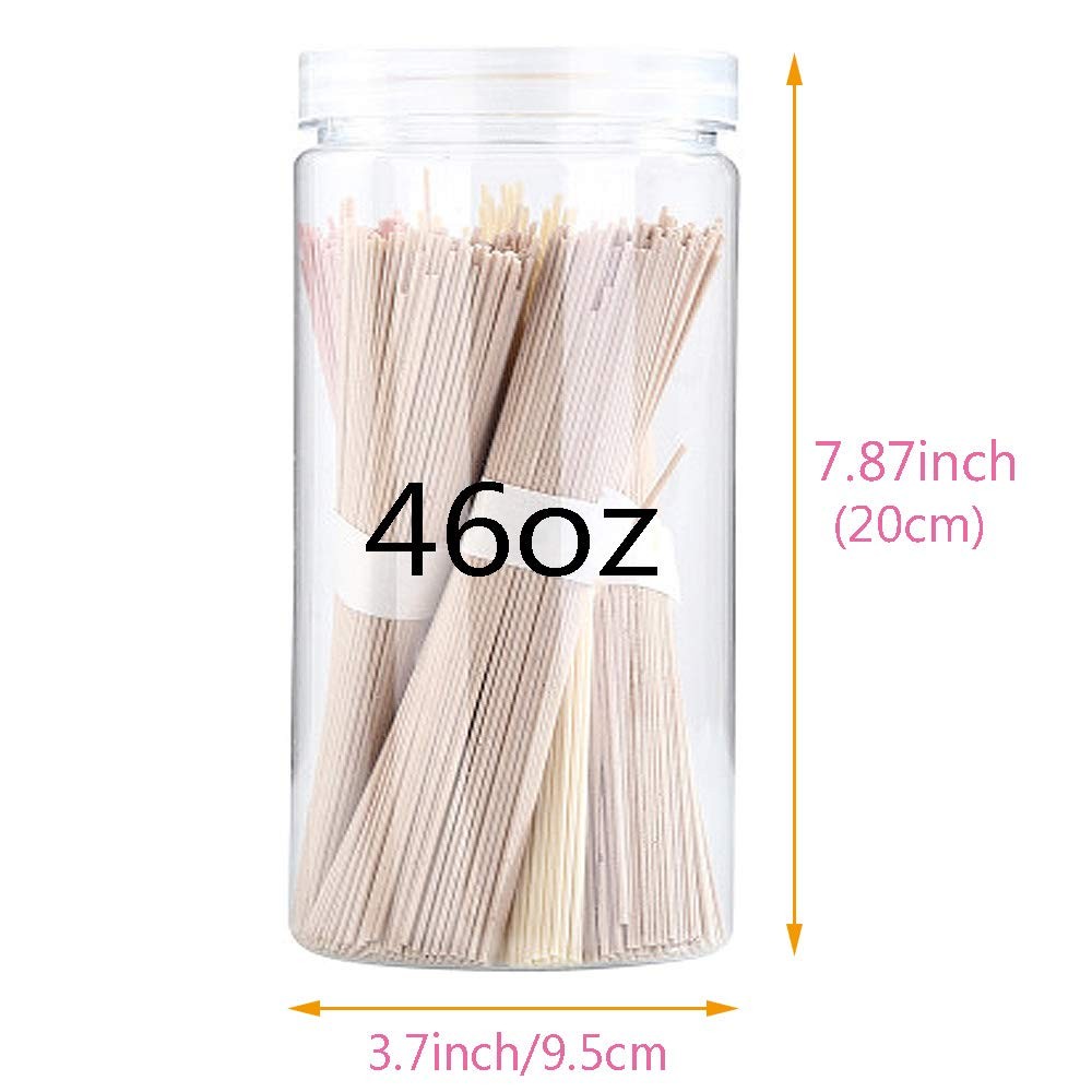 3 PCS 46OZ/1360ml Clear Plastic Round Storage Jars,Empty Plastic Jars with Li...