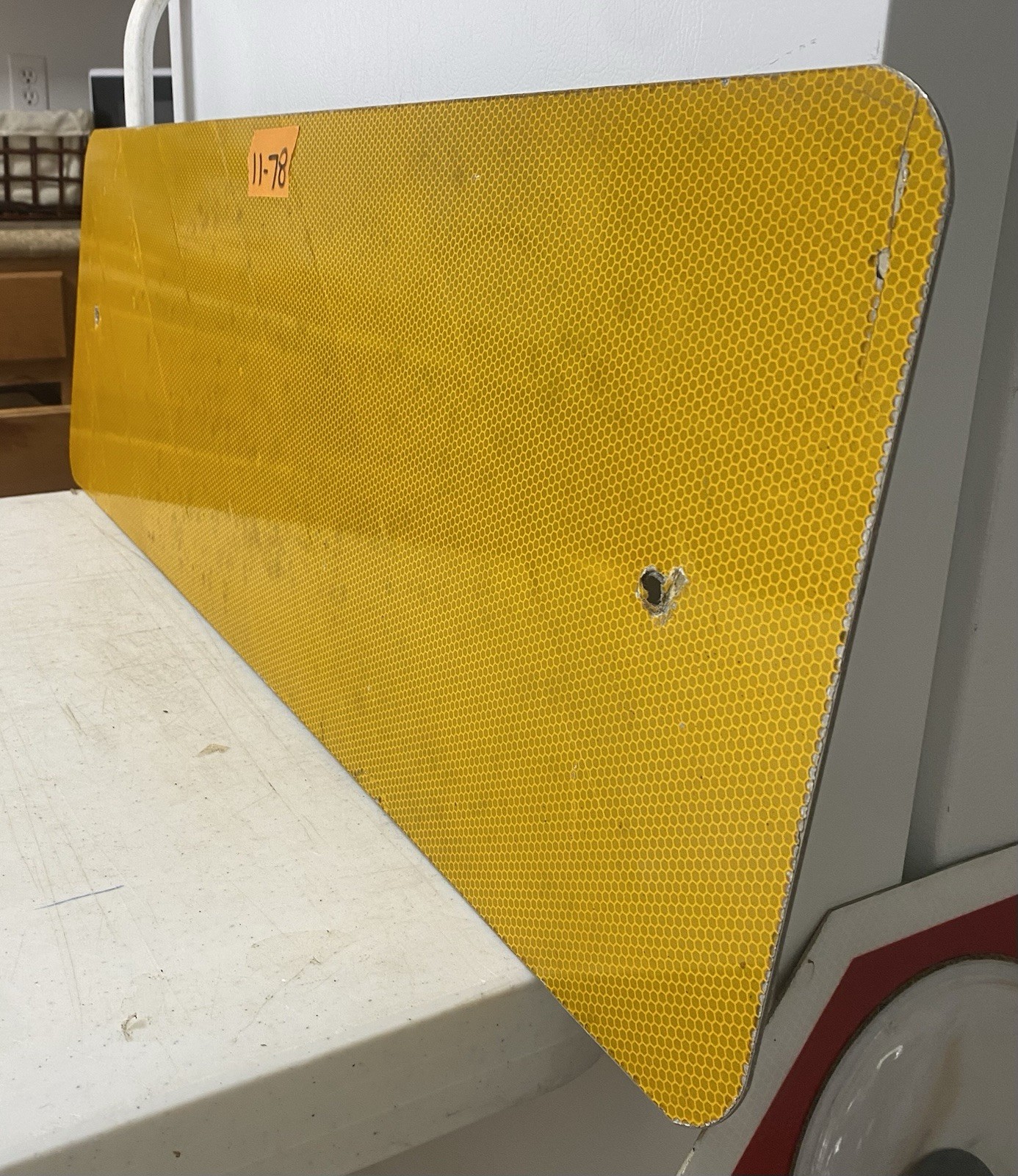 Authentic Road Street Traffic Sign Yellow Reflector 12"x36". Lot 11-78