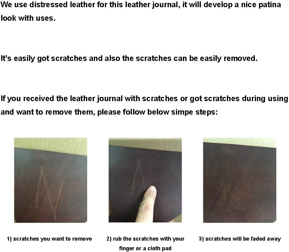 Leather Journal Writing Notebook - Genuine Leather Bound Daily Notepad for Men &