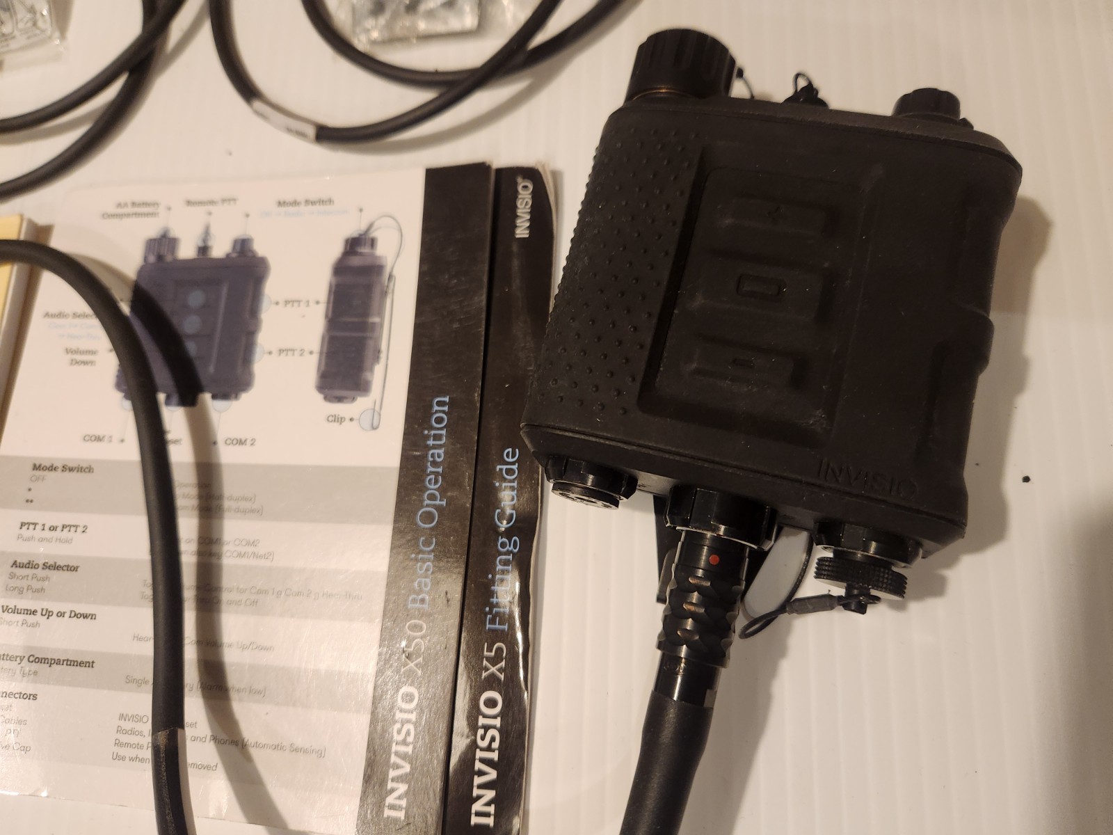 Genuine INVISIO X50 DUAL COMMS Gen II Kit With X5 Headset and Baofeng/K2 cable
