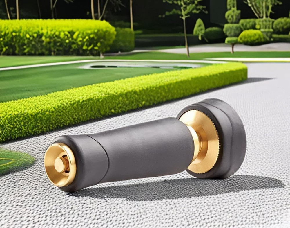 Adjustable Brass Hose Nozzle with On-Off Valve, 3 Pack