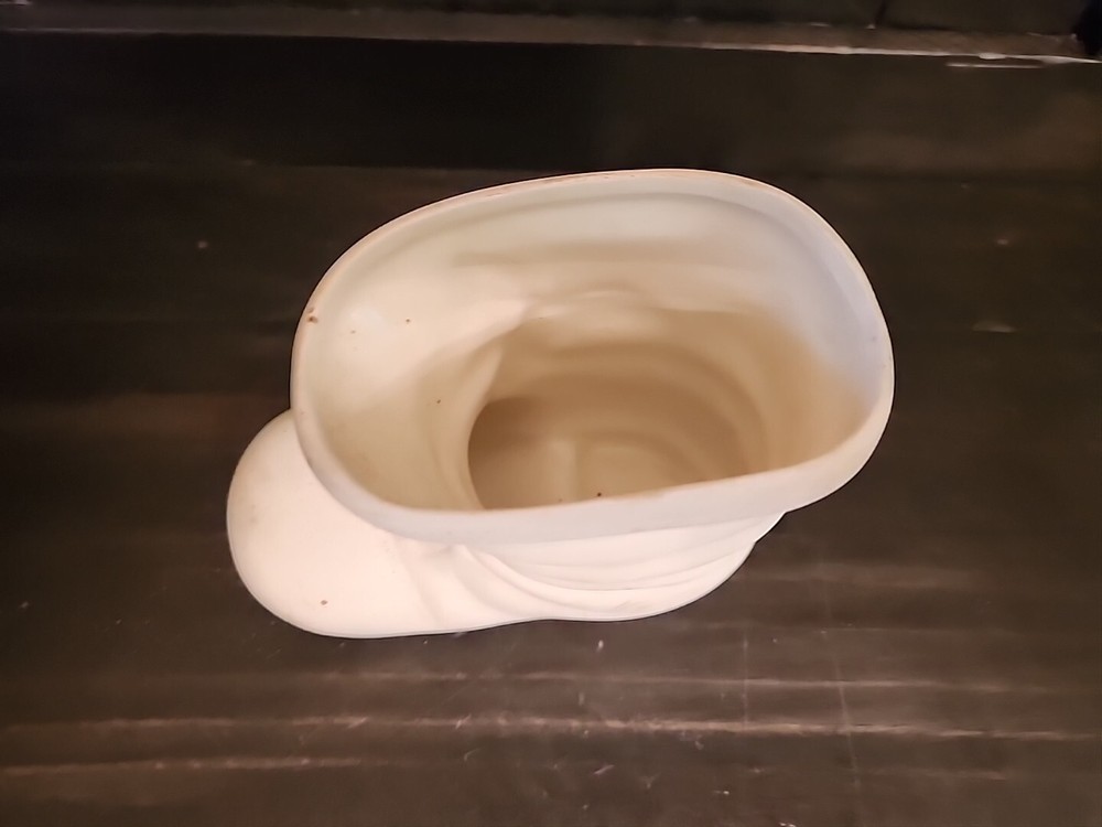 Vintage Ceramic Bisque Ready To Paint Santa Boot 4"