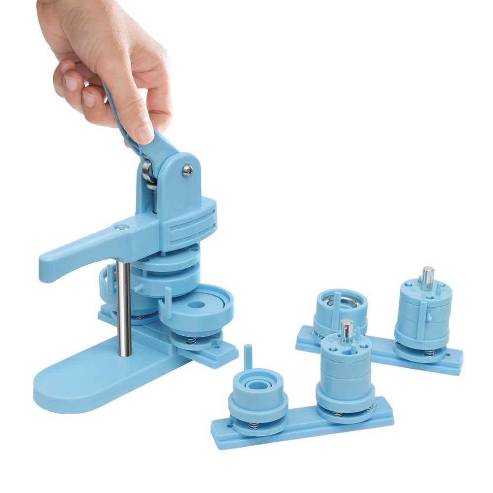 Button Maker Machine for Custom Badges with 3 Mold Sizes: 0.98"-2.28"