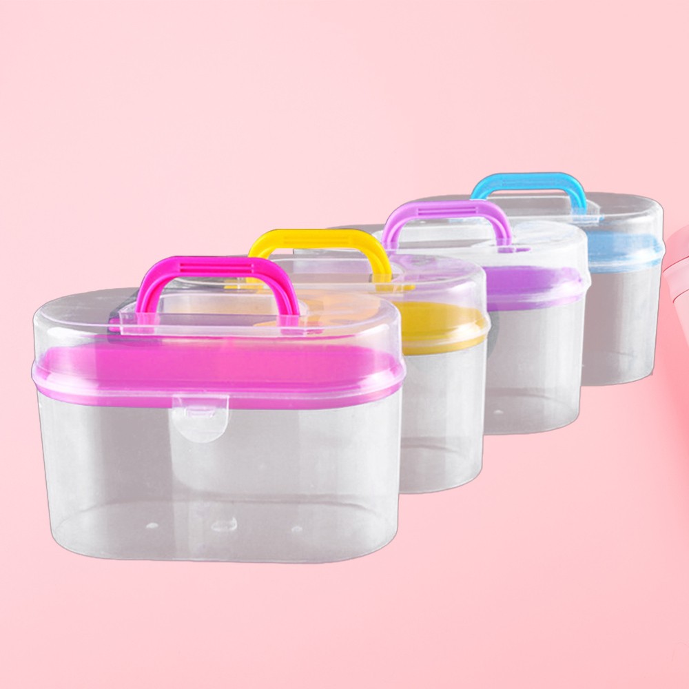 Sewing Supplies Organizer Plastic Portable Container with Handle