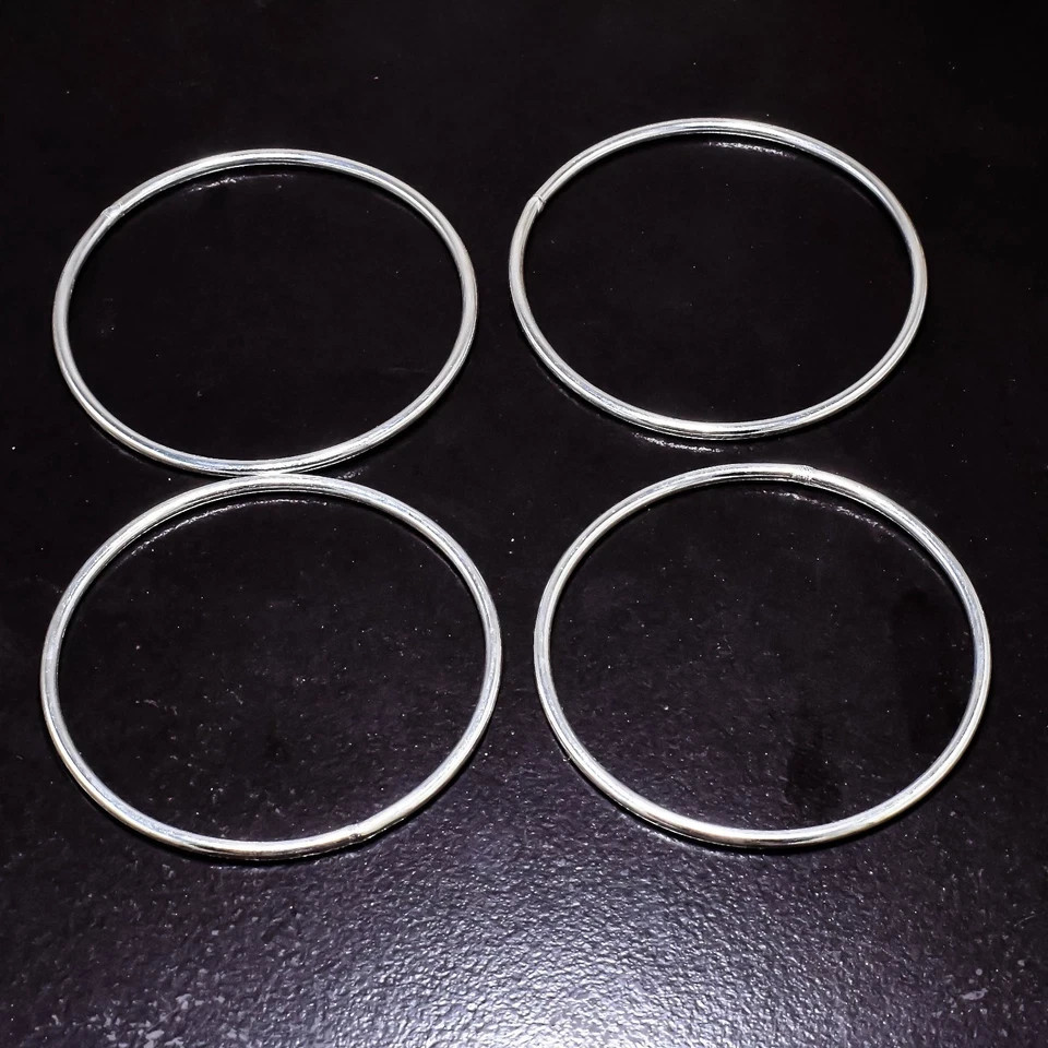Solid 925 Sterling Silver Bangles, Beautiful Bangles Stacking Set of 4 Bangles