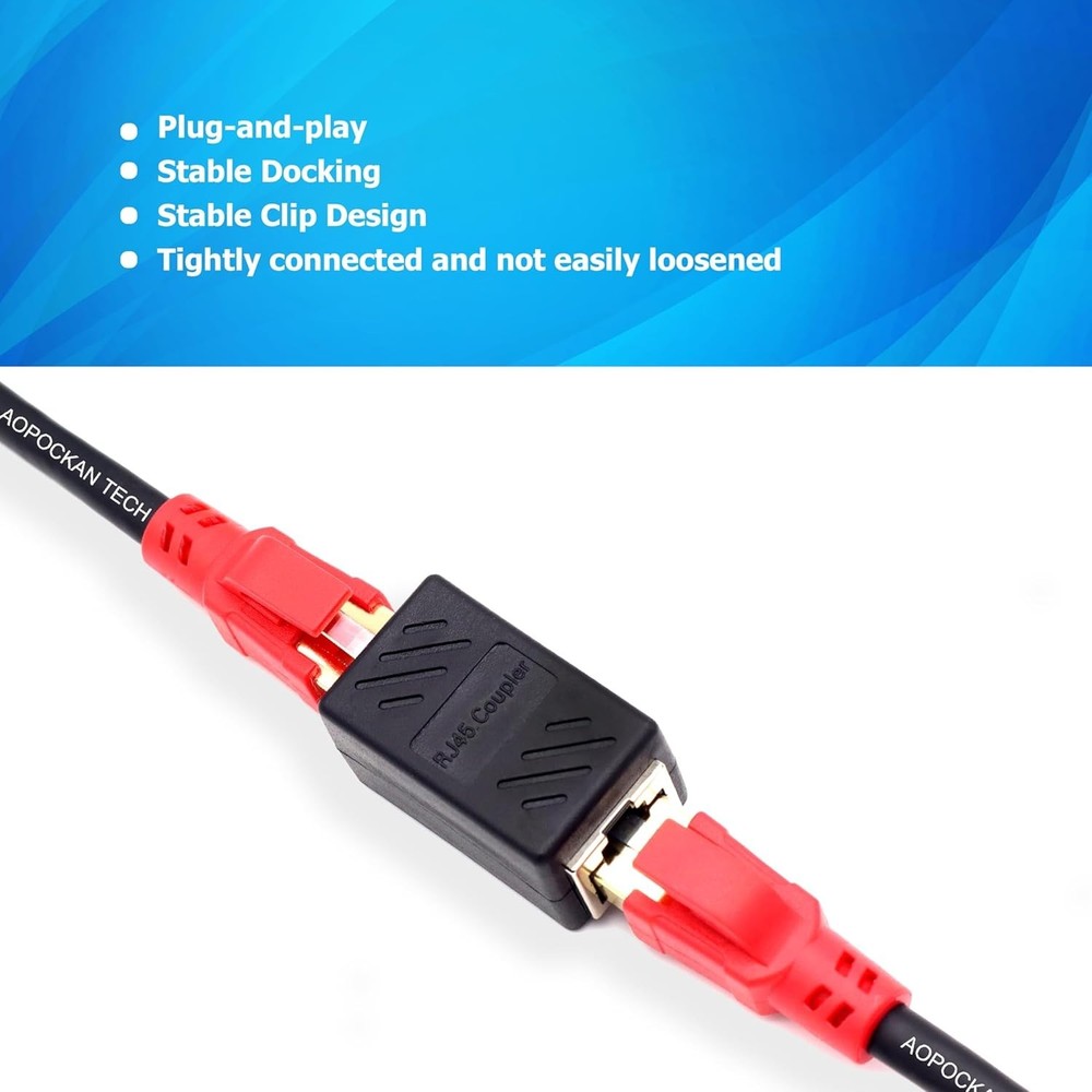 Plug and Play Ethernet Coupler Pack for Fast Data Transfer, 3 Female Connectors