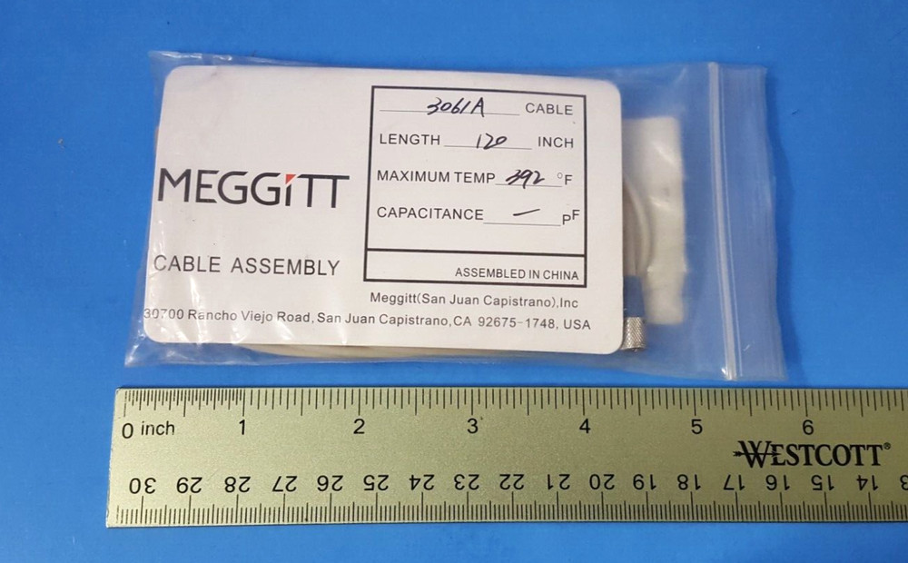 1 PC- MEGGITT ENDEVCO 3061A CABLE FOR ACCELEROMETEER VIBRATION TESTING, 120in