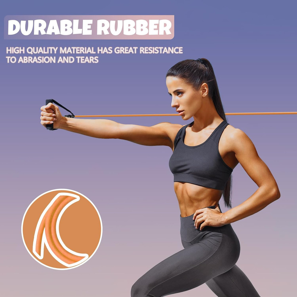 Single Resistance Exercise Band with Comfortable Handles - Ideal for Physical Th