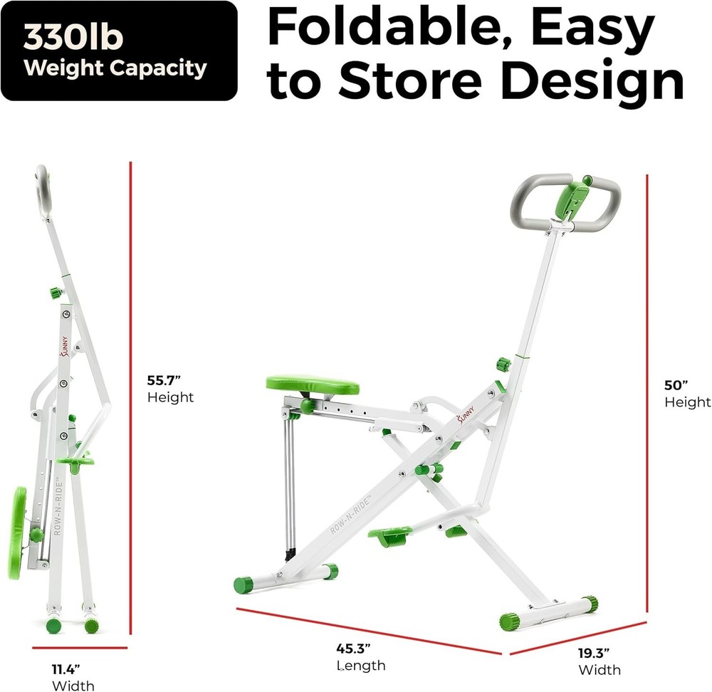 Foldable Squat Assist Rower w/ SunnyFit App