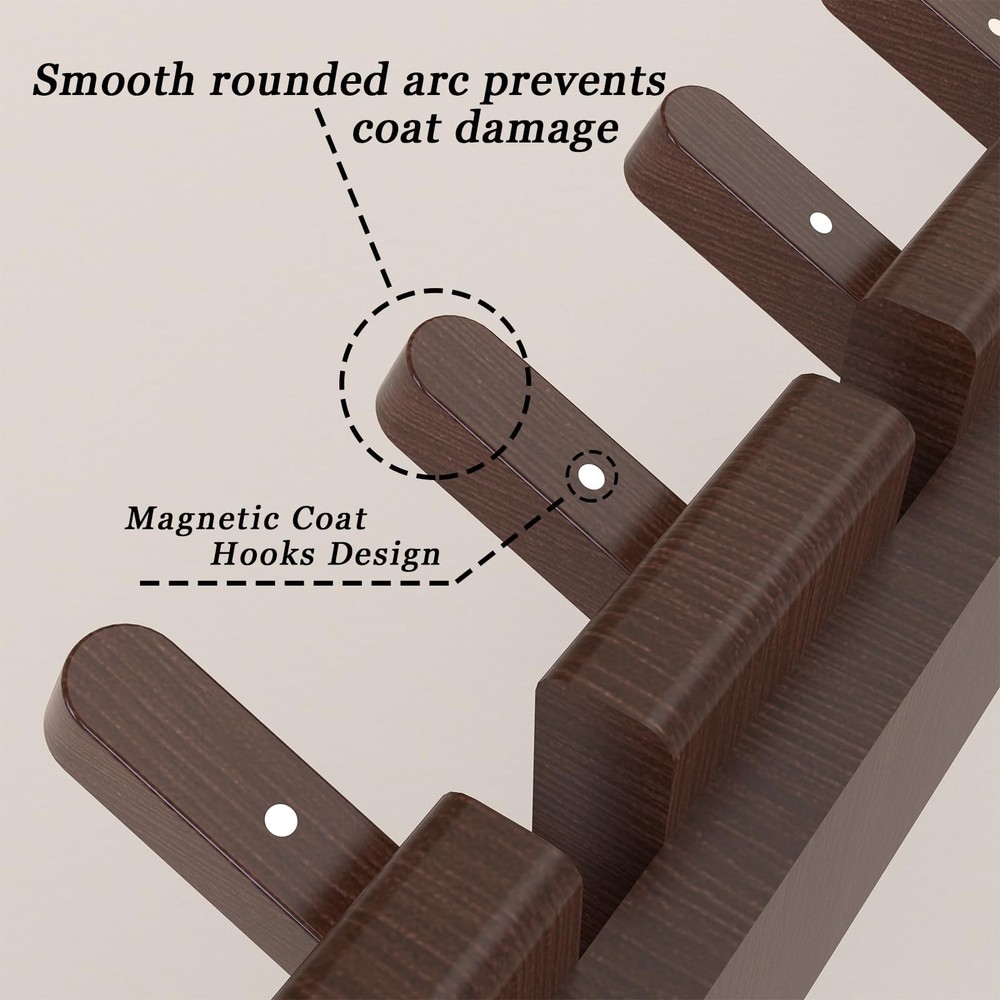Coat Rack Wall Mounted – Coat Rack with Hooks, Wall Clothes Rack & Coat Hooks...