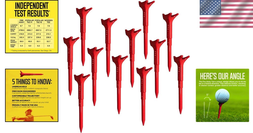 Unbreakable Plastic Golf Tees - Improved Trajectory
