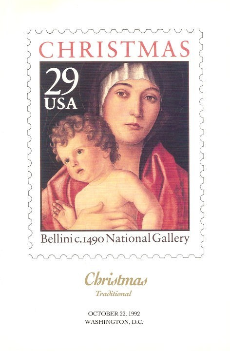 #2710 FD Program 25c Christmas Madonna Stamp with booklet stamps