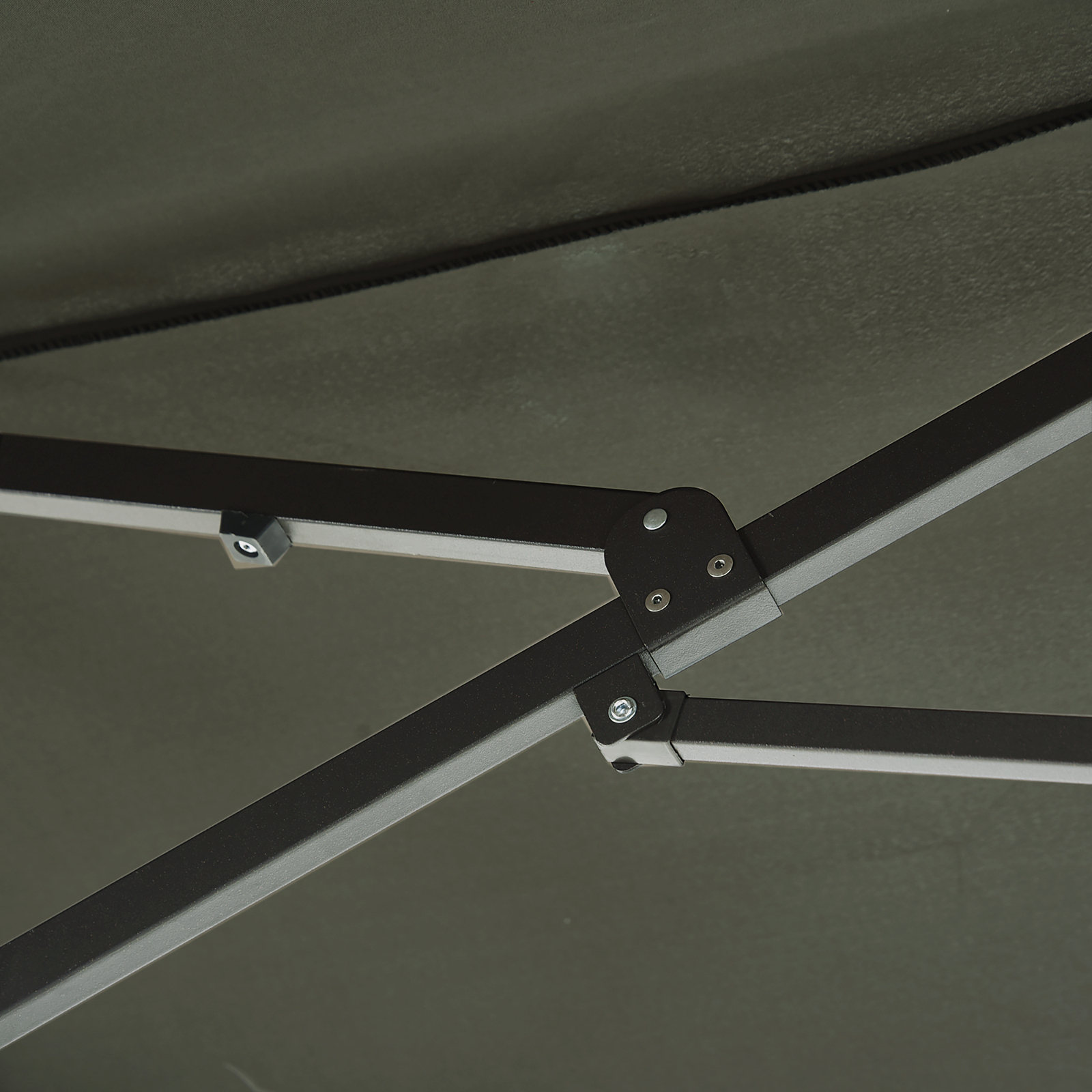 15' Outdoor Double Sided Market Patio Umbrella Steel Rectangular - Grey