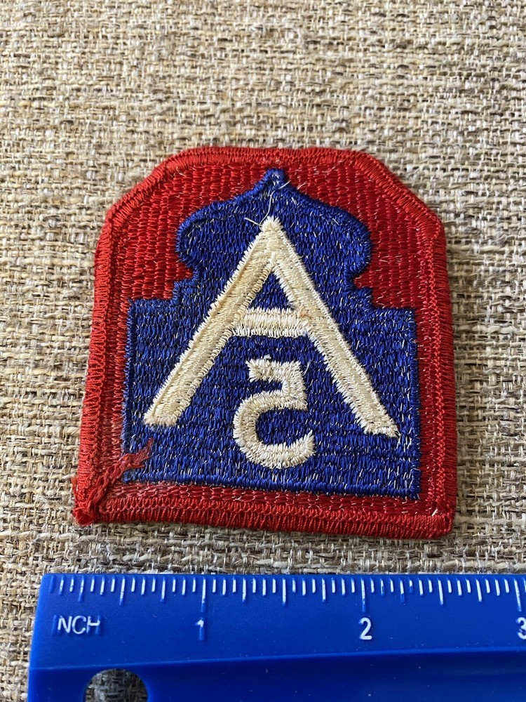 US Army 5th Army Patch Red White Blue A INV4455