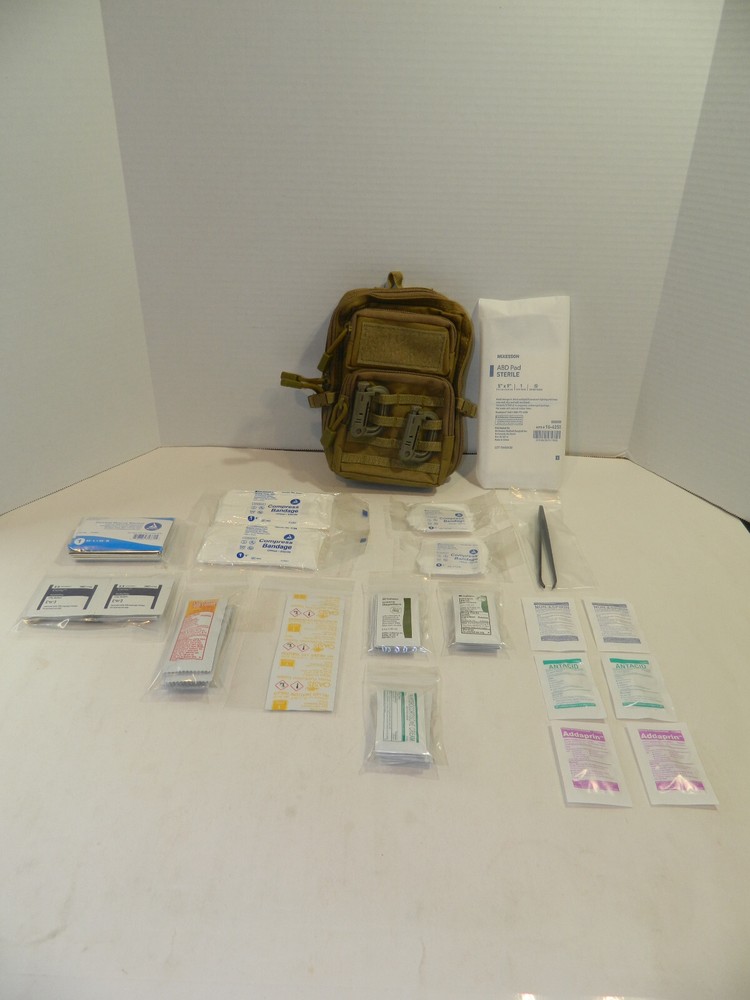 44 Essentials Items Back Packing, Hiking, Mountain Biking First Aid Kit