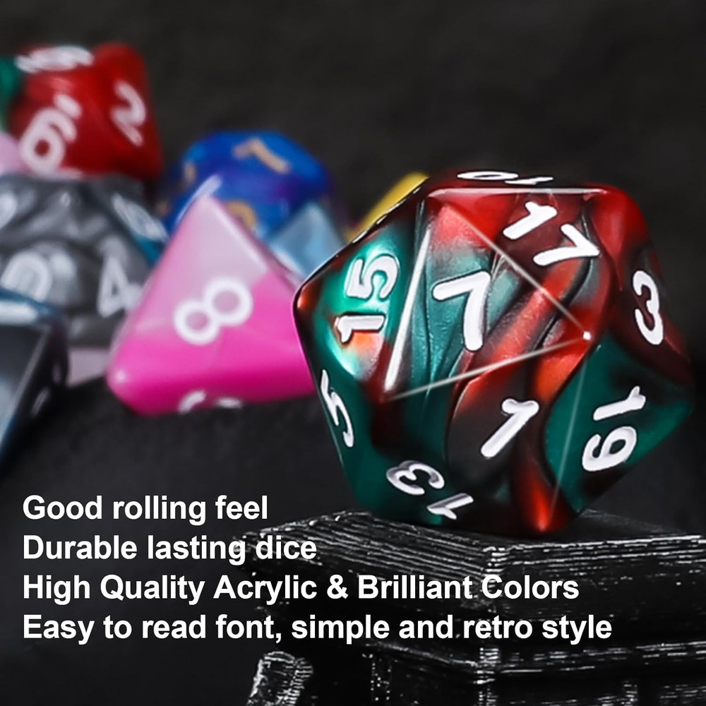 Polyhedral Dice - 8PCS Mystery Dice Set, Various Styles DND Dice, Random D&D Dic
