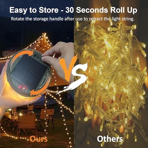 2-Pack Solar Camping String Lights, 39.4FT Portable Waterproof Camping 2 Pack