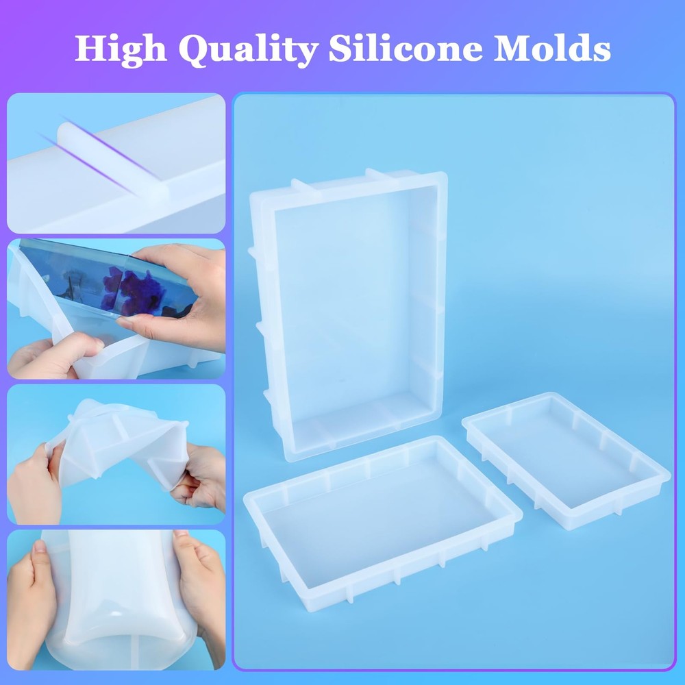 Large Rectangular Resin Molds, Epoxy Resin Casting Deep Silicone Mold, Large ...