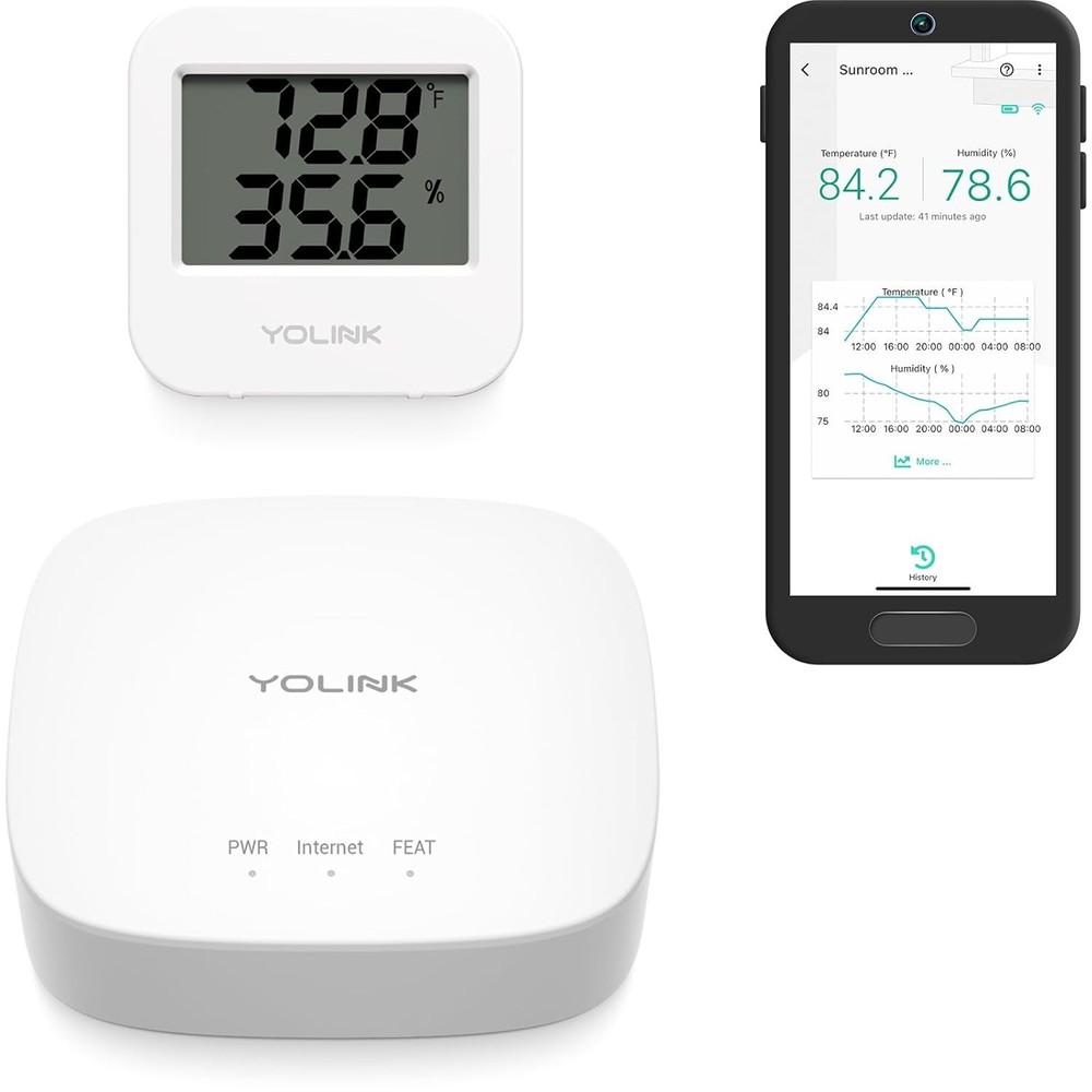 Smart Wireless Temperature Sensor/Humidity Sensor Wide Range -22 to 158 Degre...