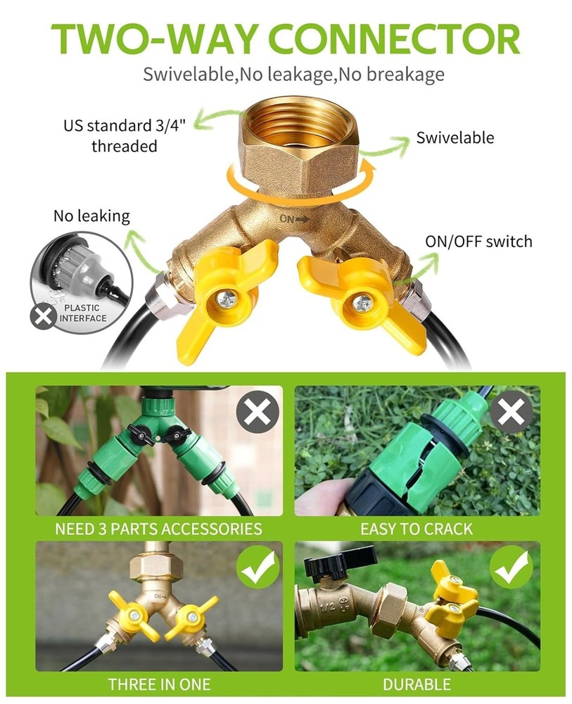 Versatile 50ft Automatic Drip Watering System for Plant Care & Efficiency