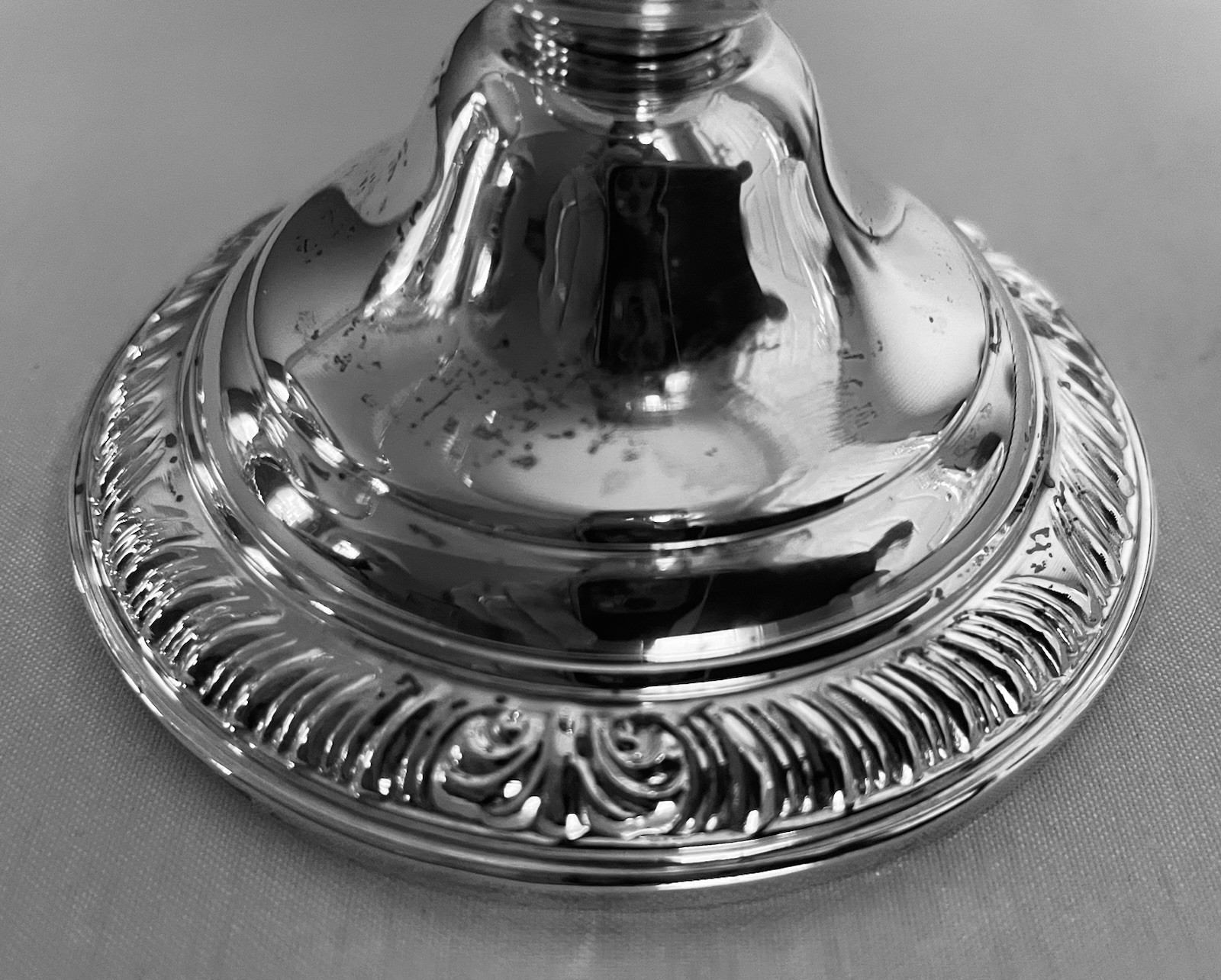 PAIR VTG Frank Whiting Weighted Sterling Silver Candlestick Candy Dish Compotes