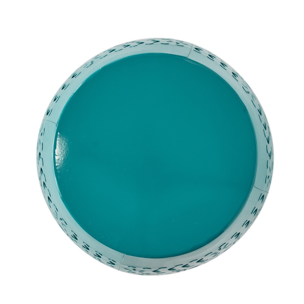 Home Ruby Outdoor 12" Iron Side Table, Teal