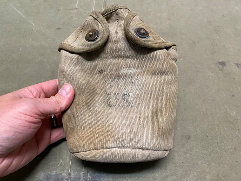 ORIGINAL WWII US ARMY INFANTRY M1942 CANTEEN COVER-OD#3