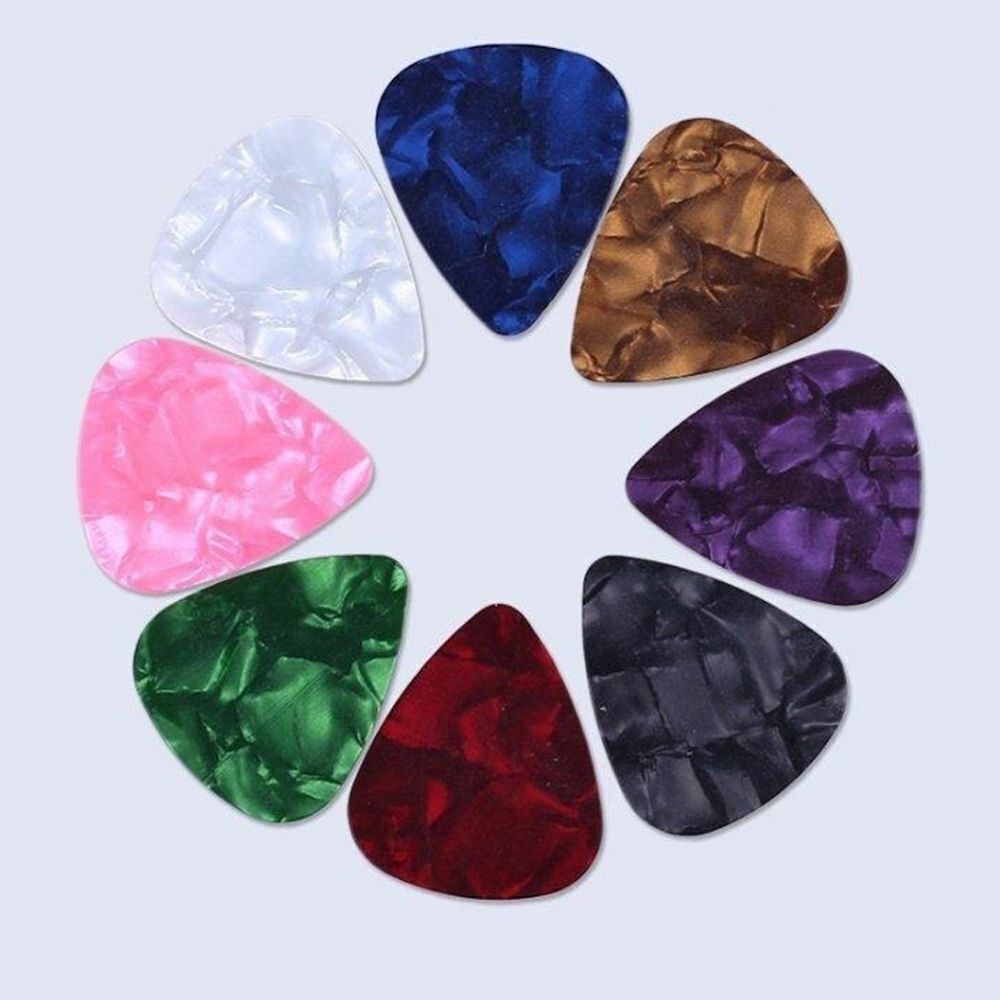100pcs Guitar Picks Acoustic Electric Plectrums Celluloid Assorted Colors USPS