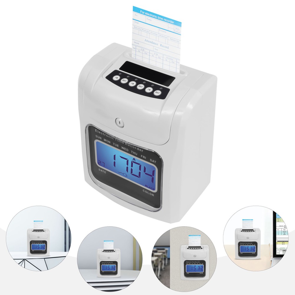 Staff Check In Out Machine LCD Scanner Employee Attendance Machine Time Clock