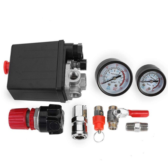 120PSI Air Compressor Pressure Switch Control Valve Manifold Regulator Gauges
