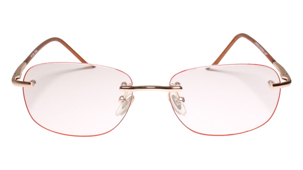 Rimless Modern Gold Rectangle 1.50 Reading Glasses Reader