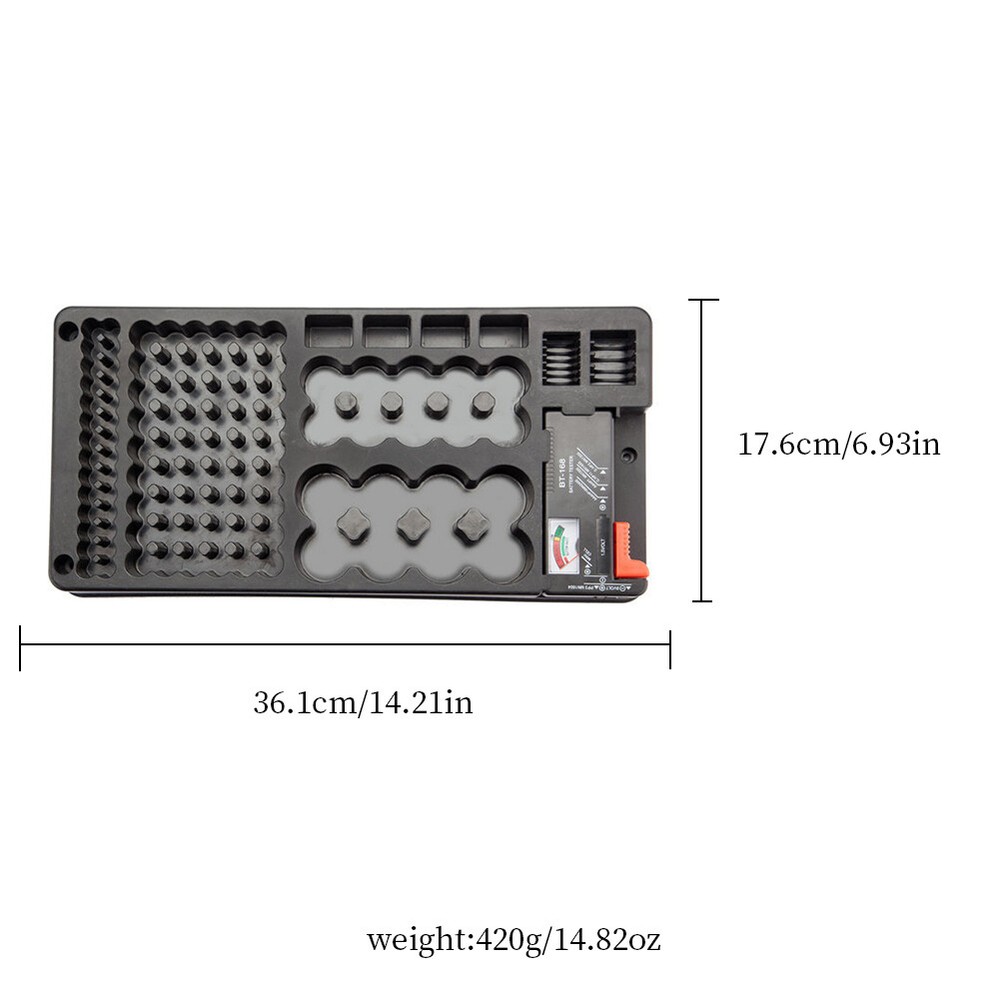 US Battery Storage Organizer Case with Removable Tester for AAA AA 9V C D