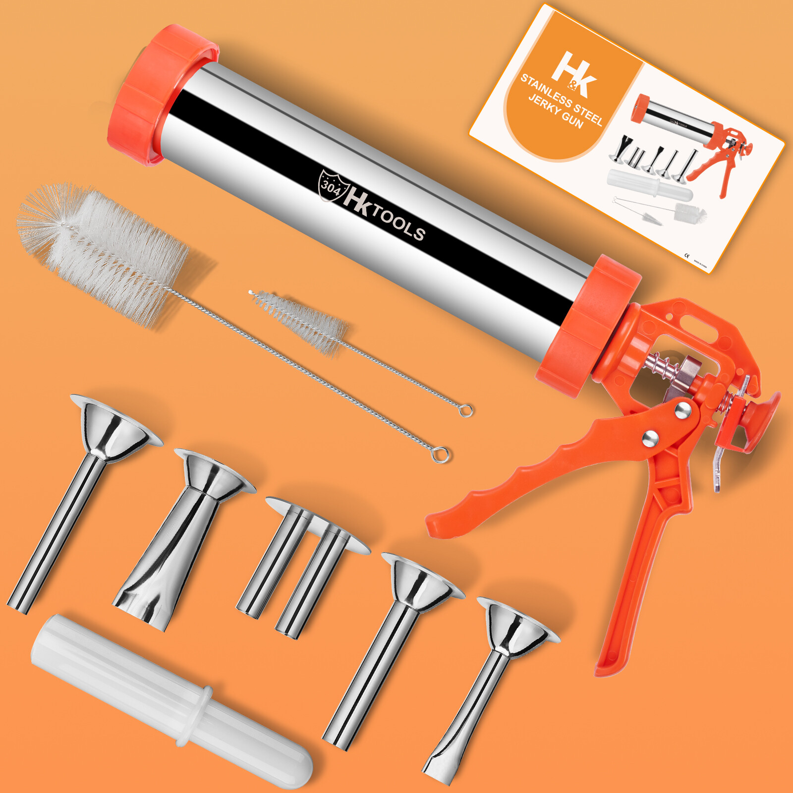 HK Jerky Gun Kits 2.5 Pound Stainless Steel Sausage Making Gun