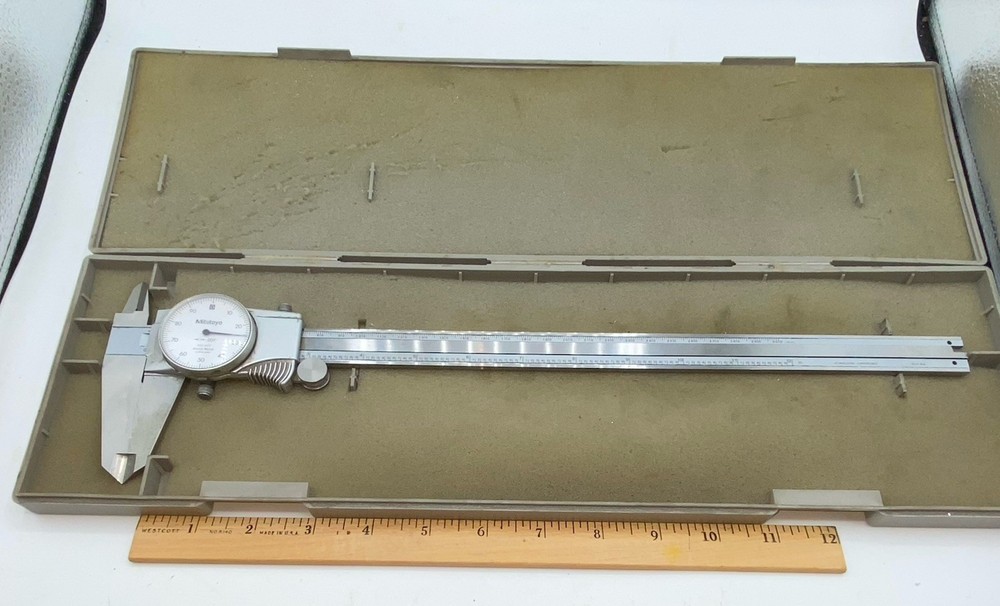 Mitutoyo 12-Inch Dial Caliper 505-677 With Case