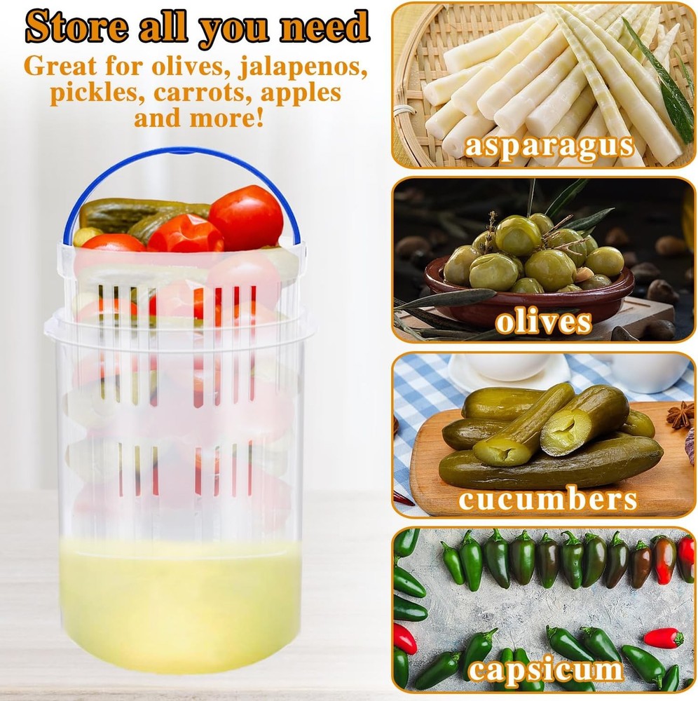 4 Pcs Pickle Container with 4 (24 oz/pcs), Transparent