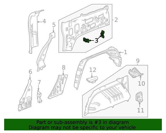 Genuine GM Inner Panel Assembly Bracket 84943705