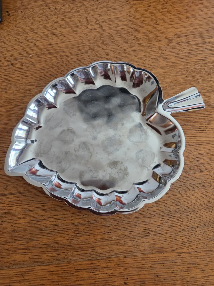 Vintage Silver Plated Leaf Platter Tray