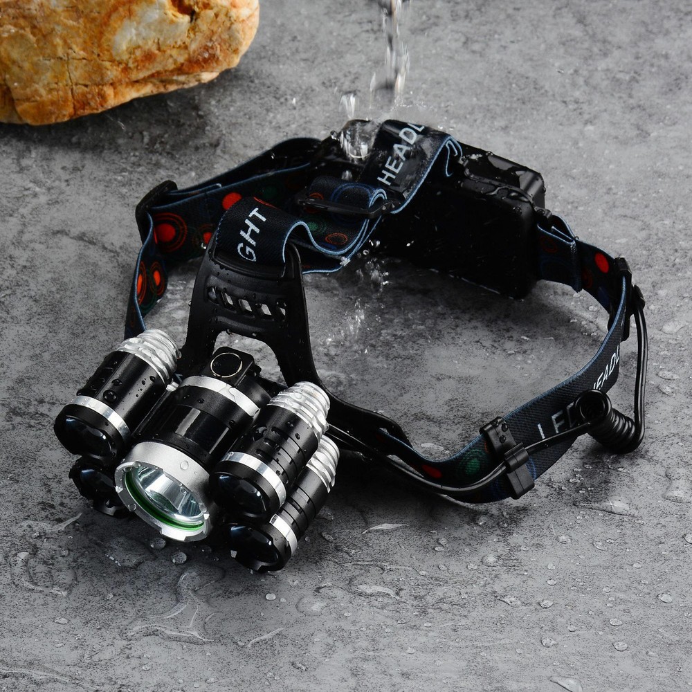 LED Headlamp 5 Head Headlight Flashlight Torch Light
