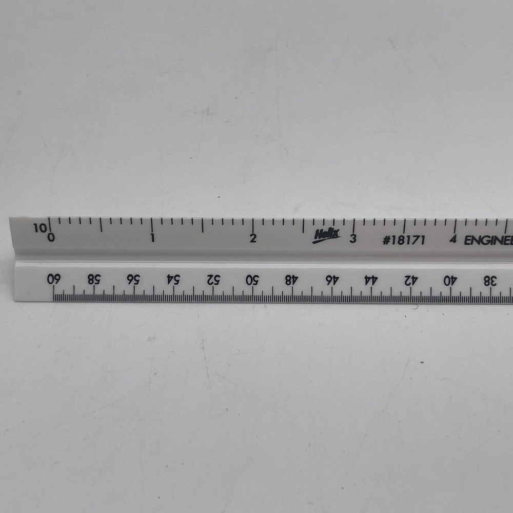 HELIX 18171 Engineer Ruler Student U.S. STD White