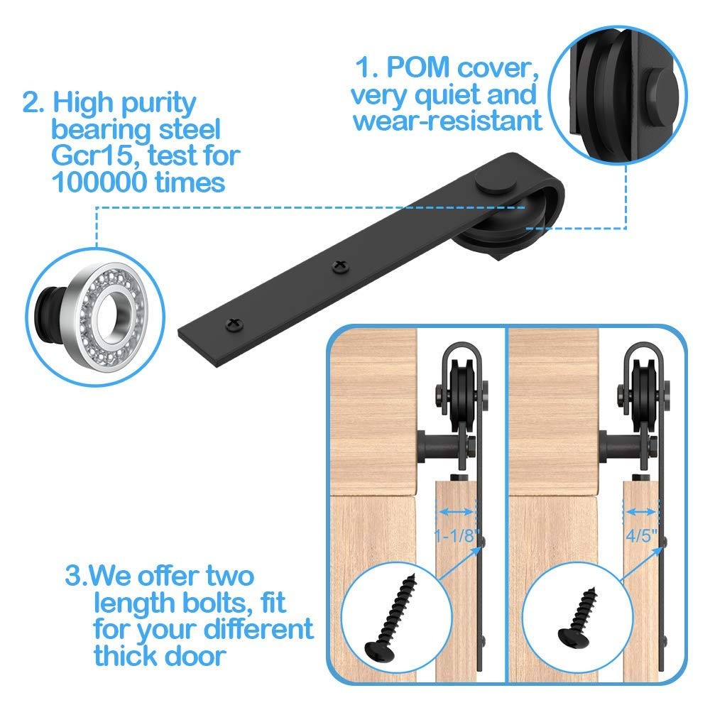 ZEKOO 7FT Super Mini Track Kit (Double Door), " J " Shape