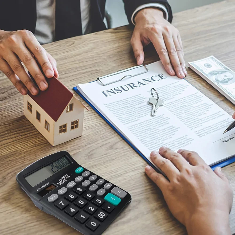 Desk Calculator, 12-Digit Solar Battery Office Calculator with Large LCD Display