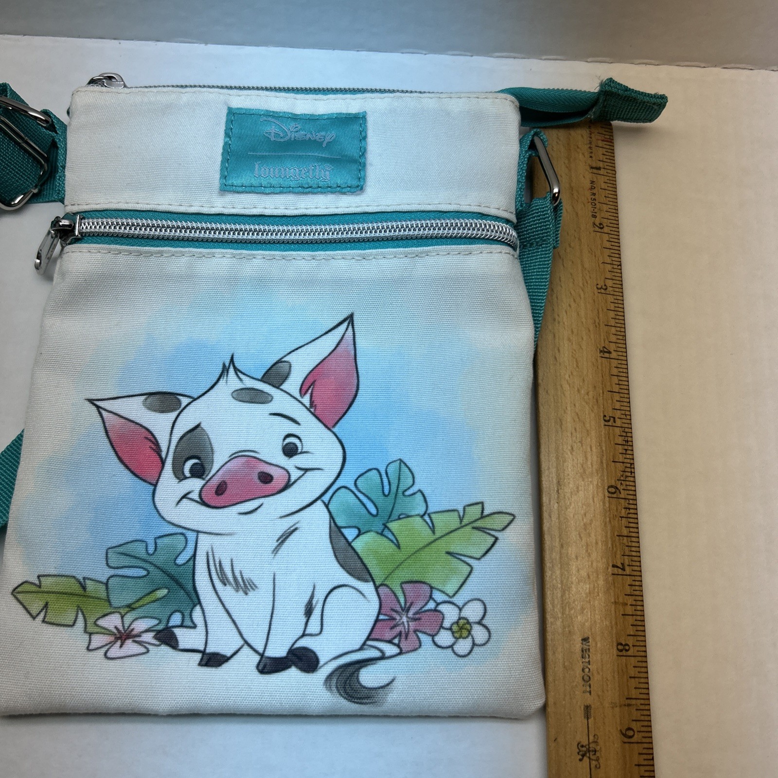 Loungefly Disney Moana Pua & Hei Hei Watercolor Passport Crossbody Bag