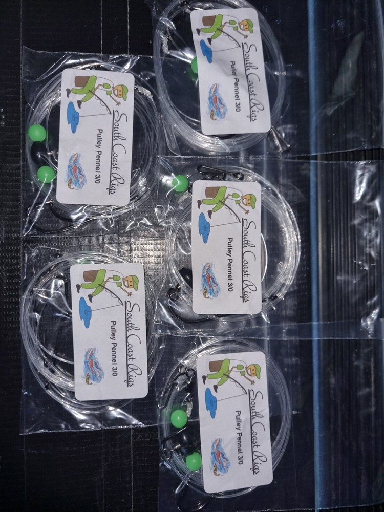 5x Pully Pennel Rigs 3/0 Hooks