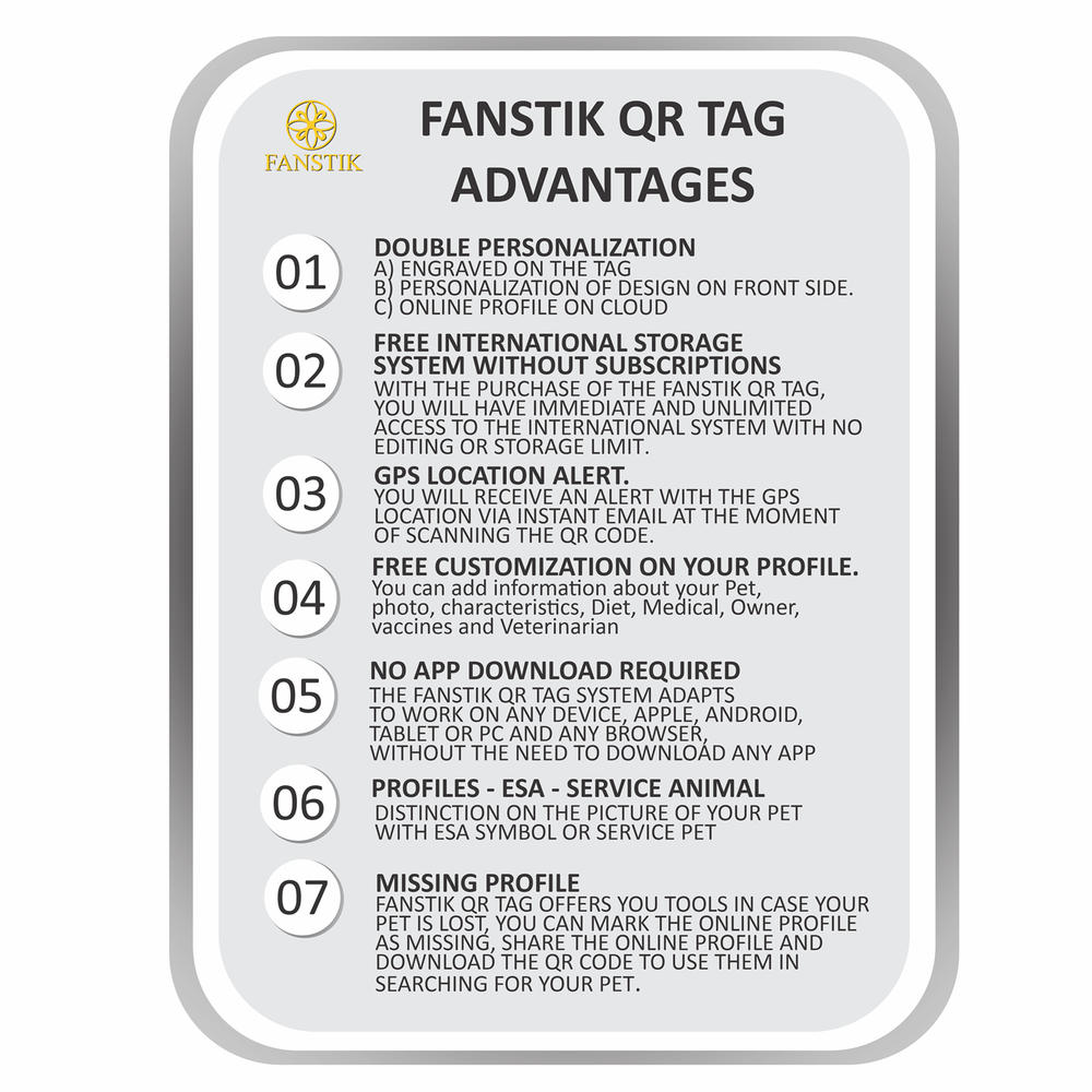 Personalized QR Code Pet Id Tag Made in USA - Custom Tag & Web App. Illustration