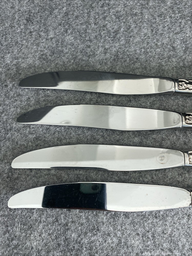 4 Oneida Distinction KENNETT SQUARE Stainless HH Dinner Knives Flatware