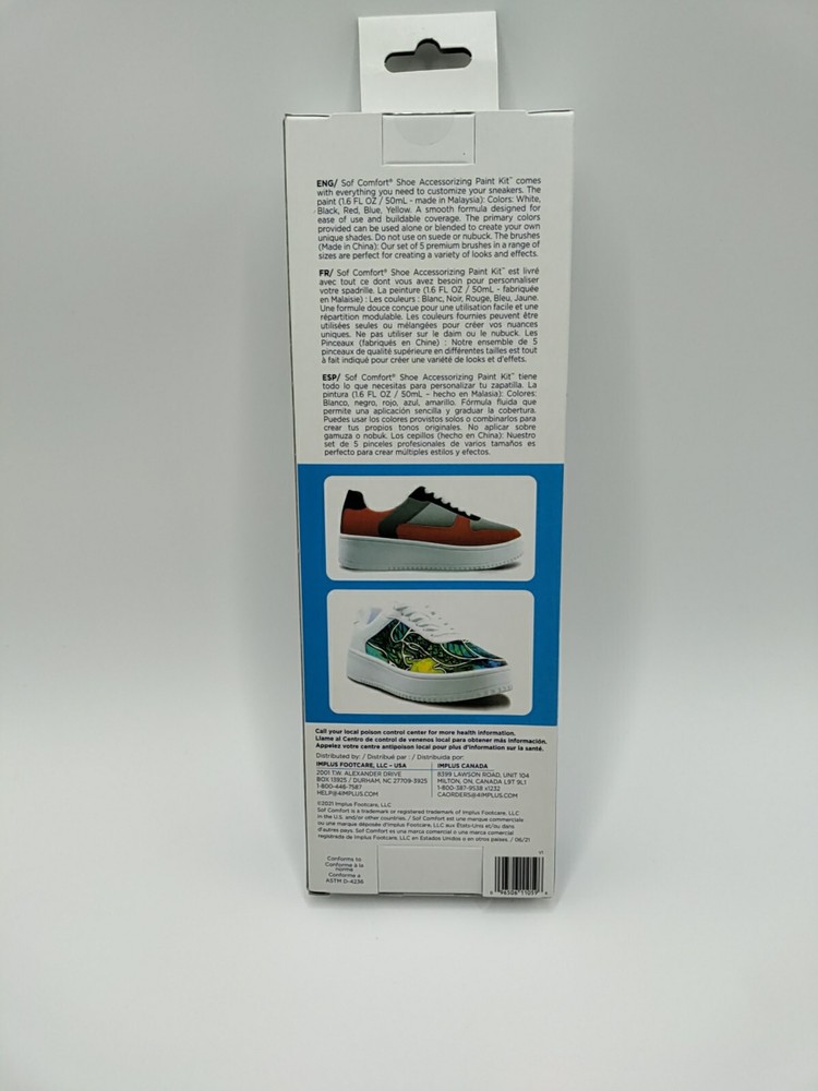 SOFCOMFORT Shoe Accessorizing Paint Kit, 5 Colors , 5 Brushes , Multicolor